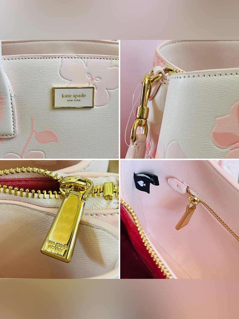 Kate Spade New York serena spring pansies embossed satchel - Picture 14 of 16